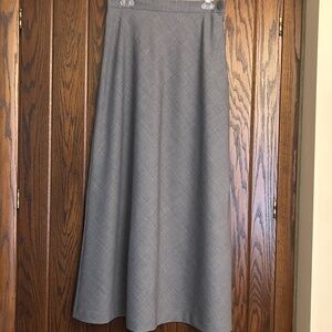 Willi Smith Gray Wool Aline Midi Skirt, Fully Lined, Lightweight, Size 10